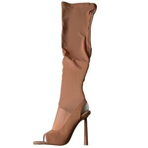 Steve Madden Boots Beverley Blush Mesh Nude Pink Over Knee Boot Women's Size 6